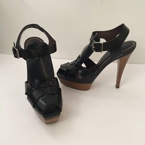 Marni black leather platform heels sandals US 9.5